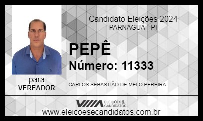 Candidato PEPÊ 2024 - PARNAGUÁ - Eleições