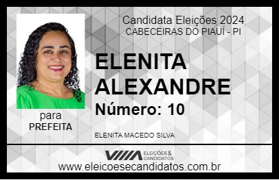 Candidato ELENITA ALEXANDRE 2024 - CABECEIRAS DO PIAUÍ - Eleições