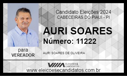 Candidato AURI SOARES 2024 - CABECEIRAS DO PIAUÍ - Eleições