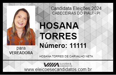 Candidato HOSANA TORRES 2024 - CABECEIRAS DO PIAUÍ - Eleições