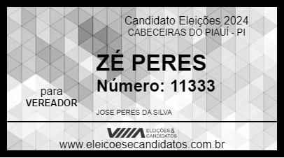 Candidato ZÉ PERES 2024 - CABECEIRAS DO PIAUÍ - Eleições