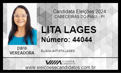 Candidato LITA LAGES 2024 - CABECEIRAS DO PIAUÍ - Eleições