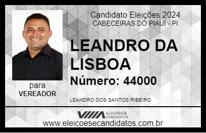 Candidato LEANDRO DA LISBOA 2024 - CABECEIRAS DO PIAUÍ - Eleições