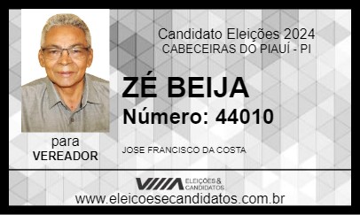 Candidato ZÉ BEIJA 2024 - CABECEIRAS DO PIAUÍ - Eleições