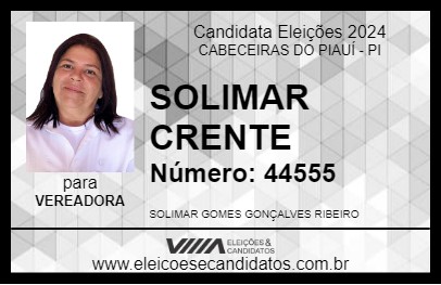 Candidato SOLIMAR CRENTE 2024 - CABECEIRAS DO PIAUÍ - Eleições