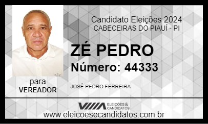 Candidato ZÉ PEDRO 2024 - CABECEIRAS DO PIAUÍ - Eleições