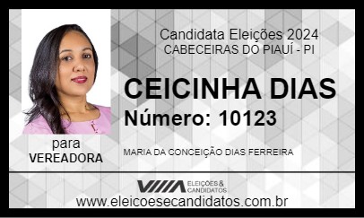 Candidato CEICINHA DIAS 2024 - CABECEIRAS DO PIAUÍ - Eleições