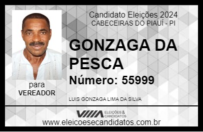 Candidato GONZAGA DA PESCA 2024 - CABECEIRAS DO PIAUÍ - Eleições