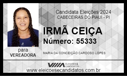 Candidato IRMÃ CEIÇA 2024 - CABECEIRAS DO PIAUÍ - Eleições