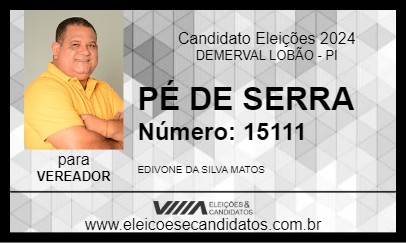 Candidato PÉ DE SERRA 2024 - DEMERVAL LOBÃO - Eleições