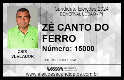 Candidato ZÉ CANTO DO FERRO 2024 - DEMERVAL LOBÃO - Eleições