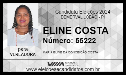 Candidato ELINE COSTA 2024 - DEMERVAL LOBÃO - Eleições