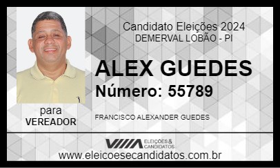 Candidato ALEX GUEDES 2024 - DEMERVAL LOBÃO - Eleições