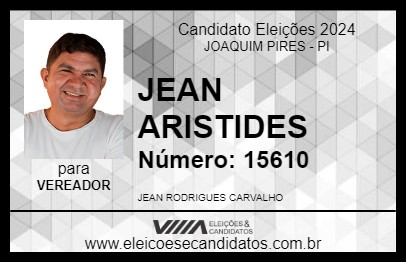 Candidato JEAN ARISTIDES 2024 - JOAQUIM PIRES - Eleições