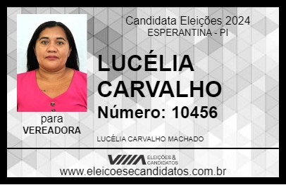 Candidato LUCÉLIA CARVALHO 2024 - ESPERANTINA - Eleições