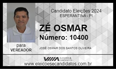 Candidato ZÉ OSMAR 2024 - ESPERANTINA - Eleições