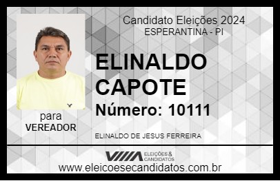 Candidato ELINALDO CAPOTE 2024 - ESPERANTINA - Eleições