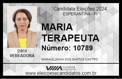 Candidato MARIA TERAPEUTA 2024 - ESPERANTINA - Eleições