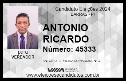 Candidato ANTONIO RICARDO 2024 - BARRAS - Eleições