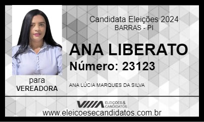 Candidato ANA LIBERATO 2024 - BARRAS - Eleições