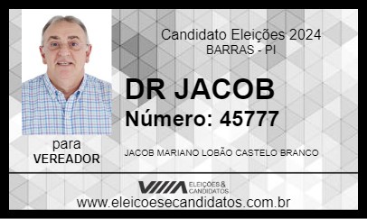 Candidato DR JACOB 2024 - BARRAS - Eleições