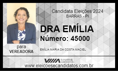 Candidato DRA EMÍLIA 2024 - BARRAS - Eleições