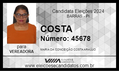 Candidato COSTA 2024 - BARRAS - Eleições