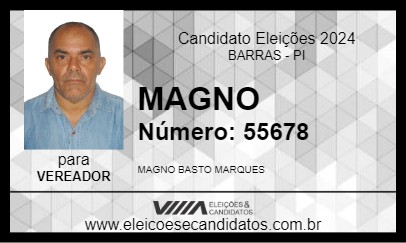 Candidato MAGNO 2024 - BARRAS - Eleições