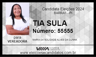 Candidato TIA SULA 2024 - BARRAS - Eleições