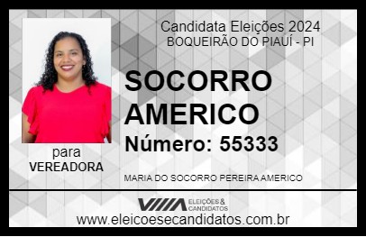 Candidato SOCORRO AMERICO 2024 - BOQUEIRÃO DO PIAUÍ - Eleições