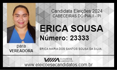 Candidato ERICA SOUSA 2024 - CABECEIRAS DO PIAUÍ - Eleições