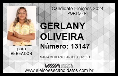 Candidato GERLANY OLIVEIRA 2024 - PORTO - Eleições