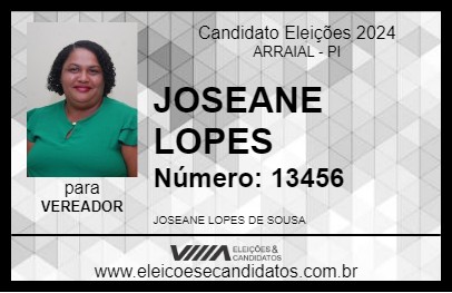 Candidato JOSEANE LOPES 2024 - ARRAIAL - Eleições