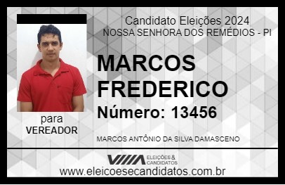 Candidato MARCOS FREDERICO 2024 - NOSSA SENHORA DOS REMÉDIOS - Eleições