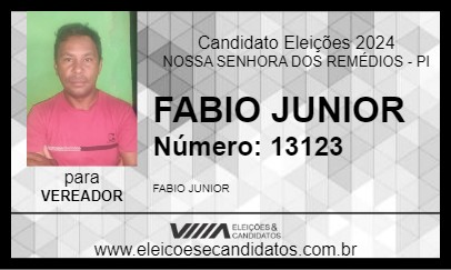 Candidato FABIO JUNIOR 2024 - NOSSA SENHORA DOS REMÉDIOS - Eleições