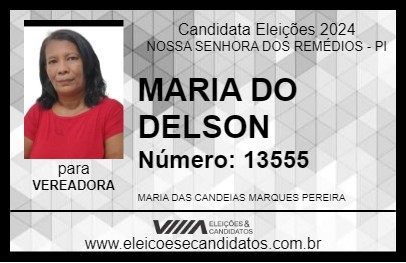 Candidato MARIA DO DELSON 2024 - NOSSA SENHORA DOS REMÉDIOS - Eleições