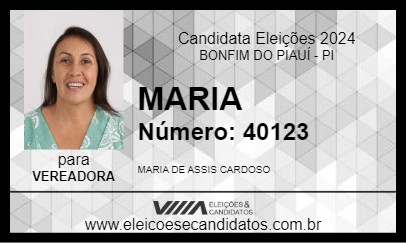 Candidato MARIA 2024 - BONFIM DO PIAUÍ - Eleições