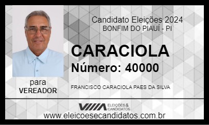 Candidato CARACIOLA 2024 - BONFIM DO PIAUÍ - Eleições