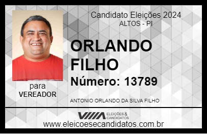 Candidato ORLANDO FILHO 2024 - ALTOS - Eleições