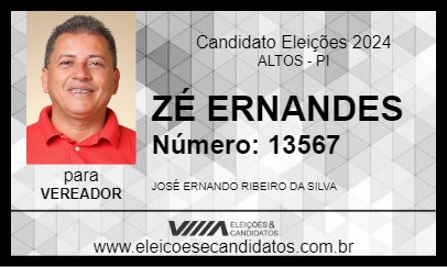 Candidato ZÉ ERNANDES 2024 - ALTOS - Eleições