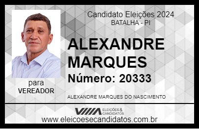 Candidato ALEXANDRE MARQUES 2024 - BATALHA - Eleições