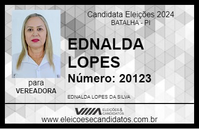 Candidato EDNALDA LOPES 2024 - BATALHA - Eleições