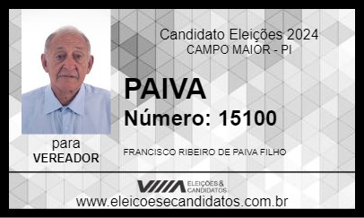 Candidato PAIVA 2024 - CAMPO MAIOR - Eleições