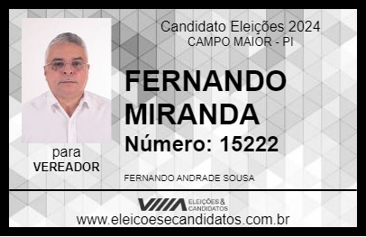 Candidato FERNANDO MIRANDA 2024 - CAMPO MAIOR - Eleições