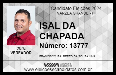 Candidato ISAL DA CHAPADA 2024 - VÁRZEA GRANDE - Eleições