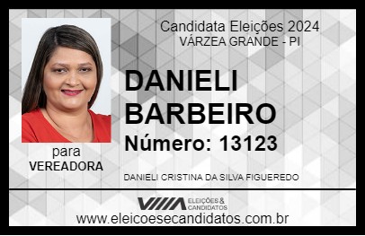 Candidato DANIELI BARBEIRO 2024 - VÁRZEA GRANDE - Eleições