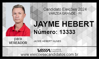 Candidato JAYME HEBERT 2024 - VÁRZEA GRANDE - Eleições