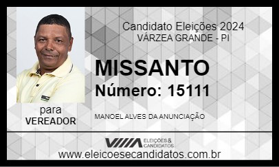 Candidato MISSANTO 2024 - VÁRZEA GRANDE - Eleições