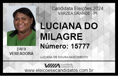 Candidato LUCIANA DO MILAGRE 2024 - VÁRZEA GRANDE - Eleições