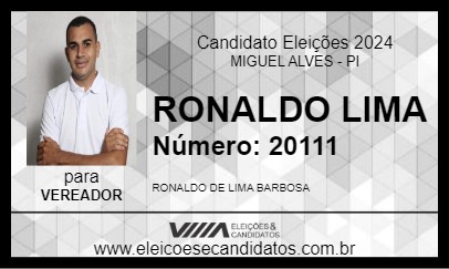 Candidato RONALDO LIMA 2024 - MIGUEL ALVES - Eleições